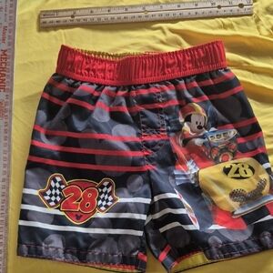 Disney Mickey Mouse Black and Red Racing Shorts
